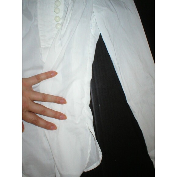 New Womens NWT Designer PF Paola Frani Top Blouse 6 White Italy 42 Work Buttons - Picture 4 of 6